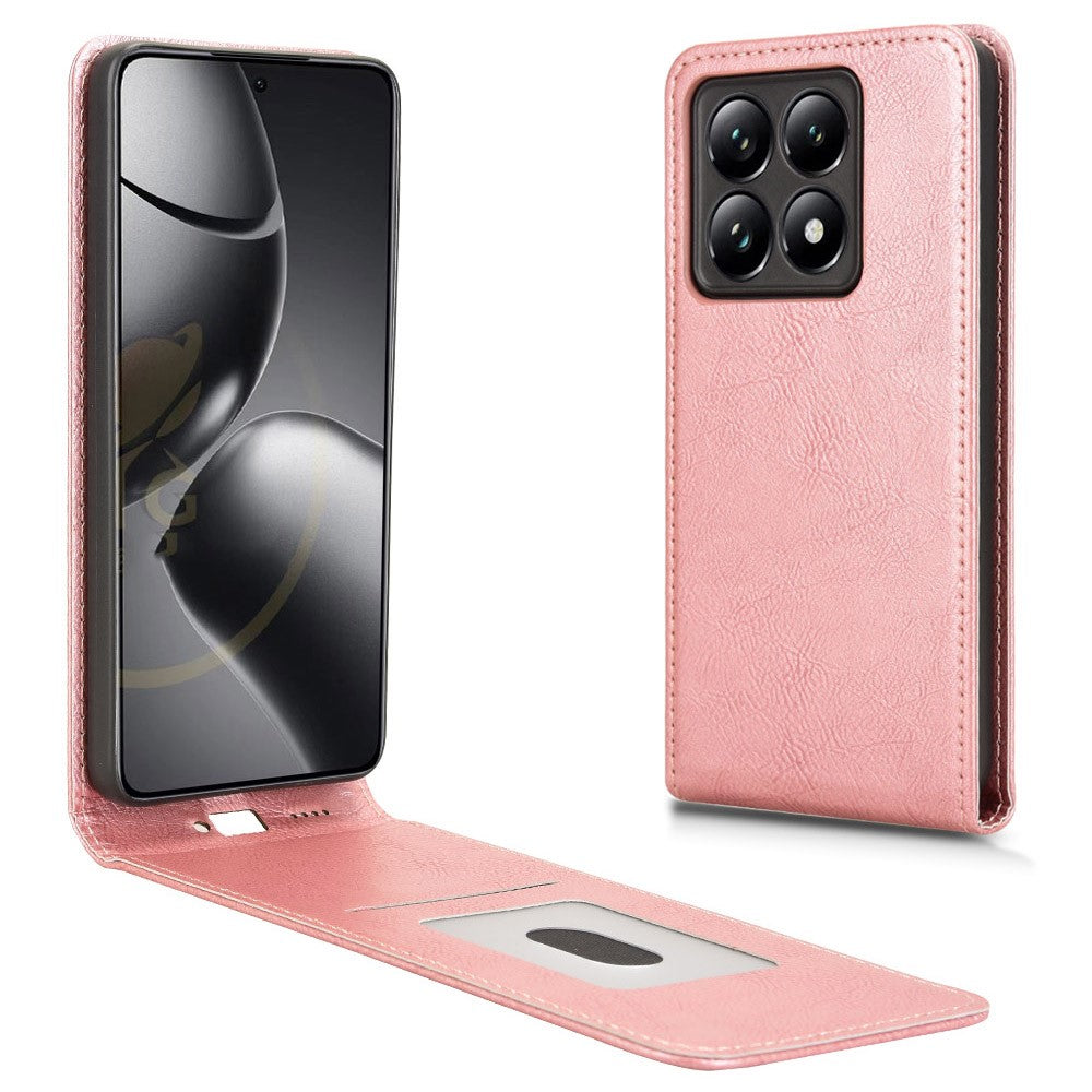 For Xiaomi 14T Case with Card Slot Magnetic Vertical Flip Leather Phone Cover