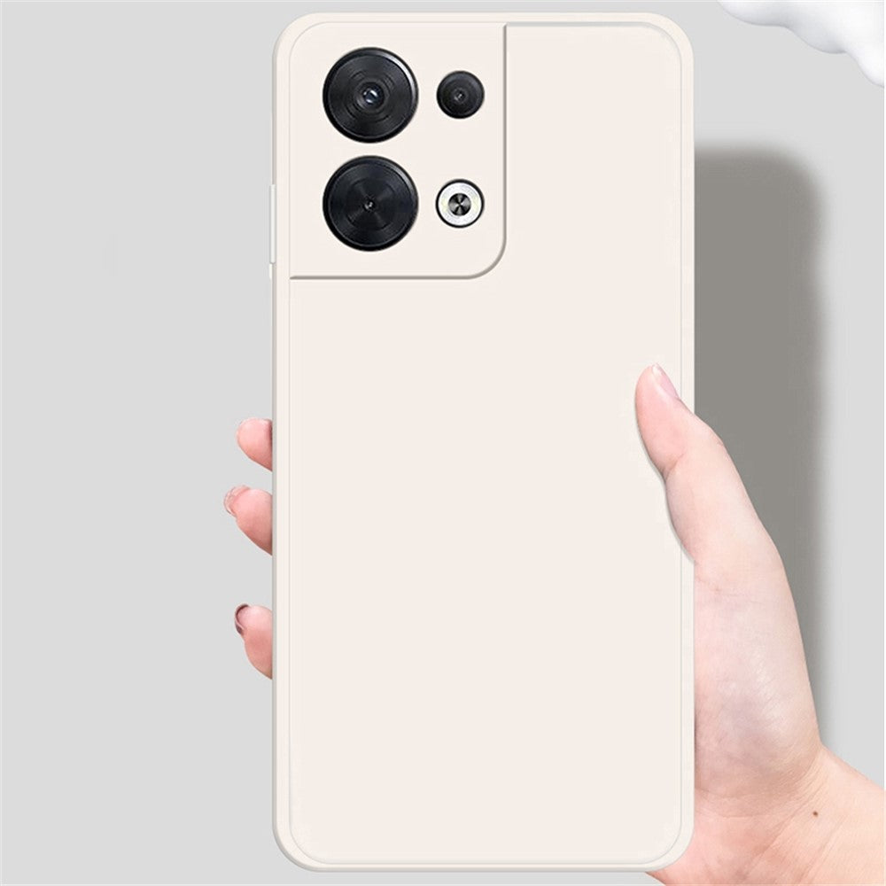 For Oppo Reno8 5G (Global Version) Microfiber Lining Design Rubberized TPU Phone Back Case Straight Edge Drop-proof Anti-scratch Cover