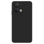 For Oppo Reno8 5G (Global Version) Microfiber Lining Design Rubberized TPU Phone Back Case Straight Edge Drop-proof Anti-scratch Cover