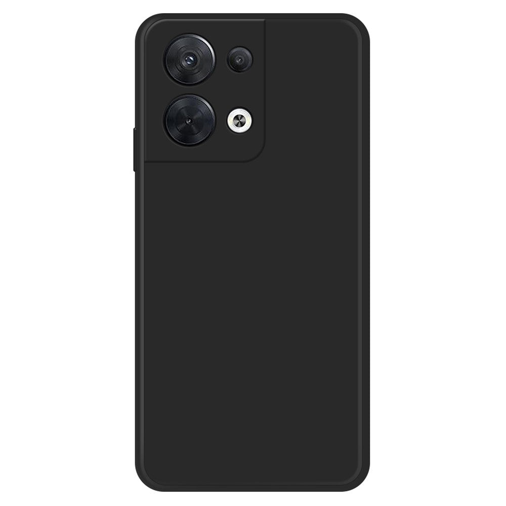 For Oppo Reno8 5G (Global Version) Microfiber Lining Design Rubberized TPU Phone Back Case Straight Edge Drop-proof Anti-scratch Cover