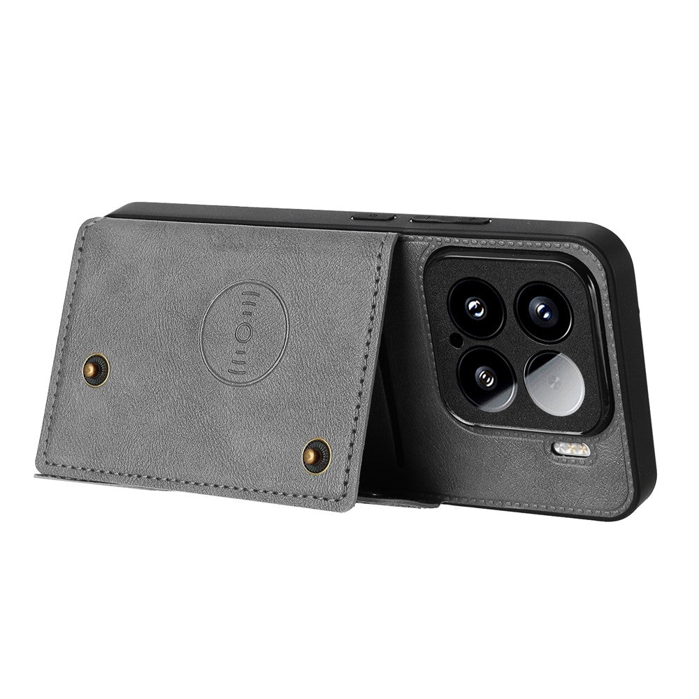 For Xiaomi 15 Case with Card Slots Kickstand Leather + TPU Phone Cover