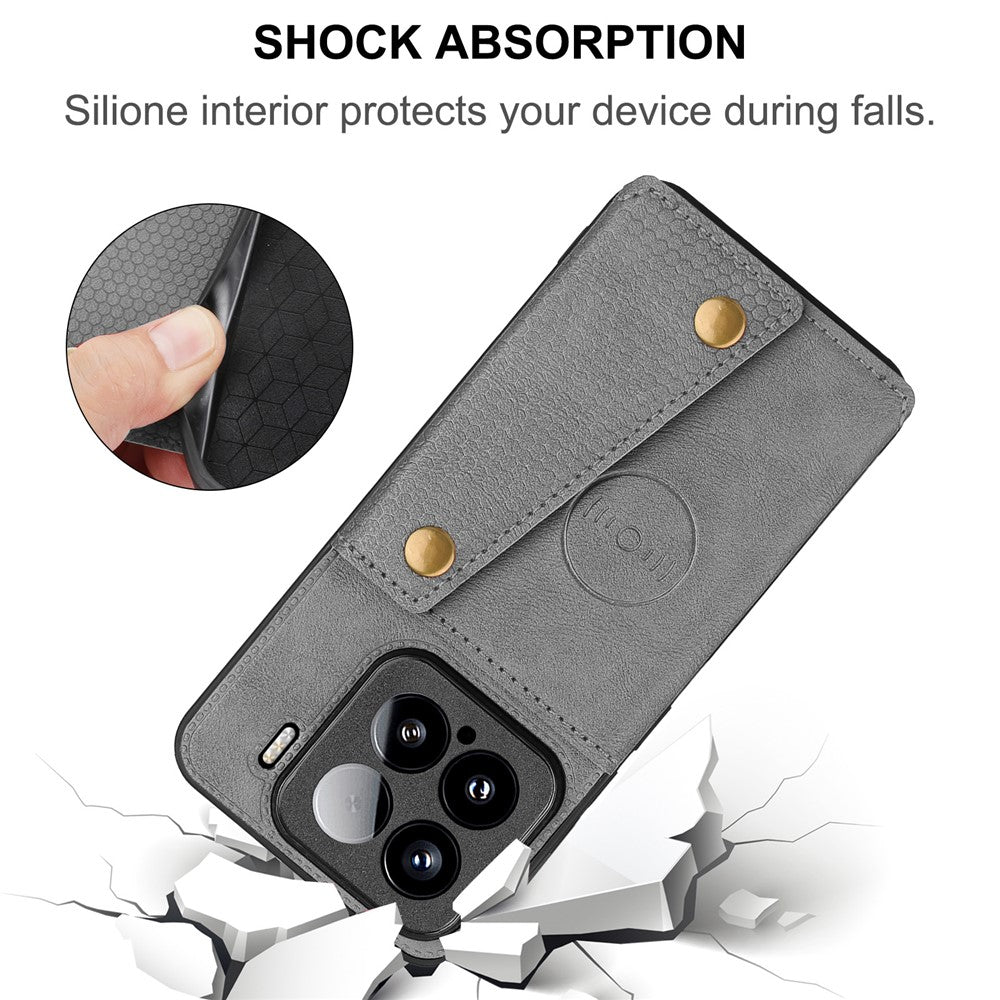For Xiaomi 15 Case with Card Slots Kickstand Leather + TPU Phone Cover