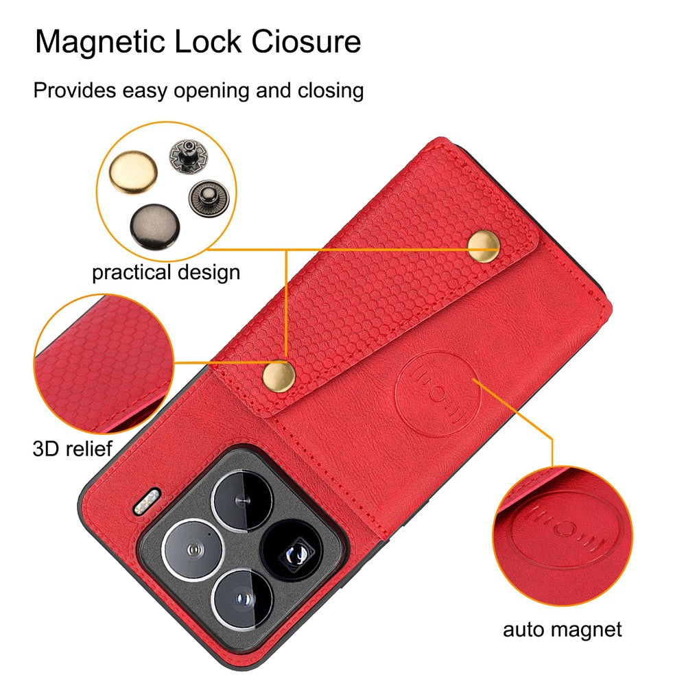 For Xiaomi 15 Pro Case with Card Slots Kickstand Leather + TPU Phone Cover