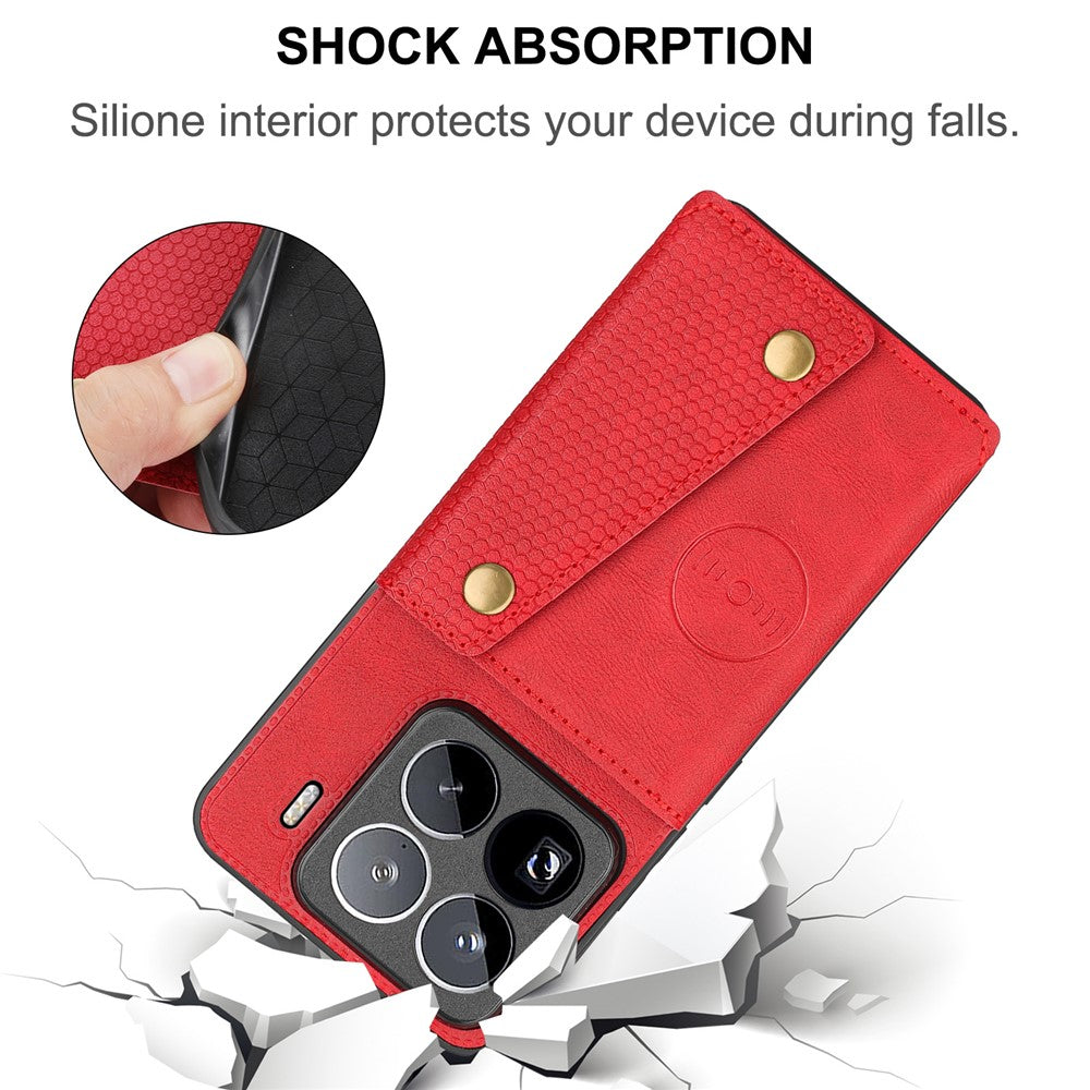 For Xiaomi 15 Pro Case with Card Slots Kickstand Leather + TPU Phone Cover
