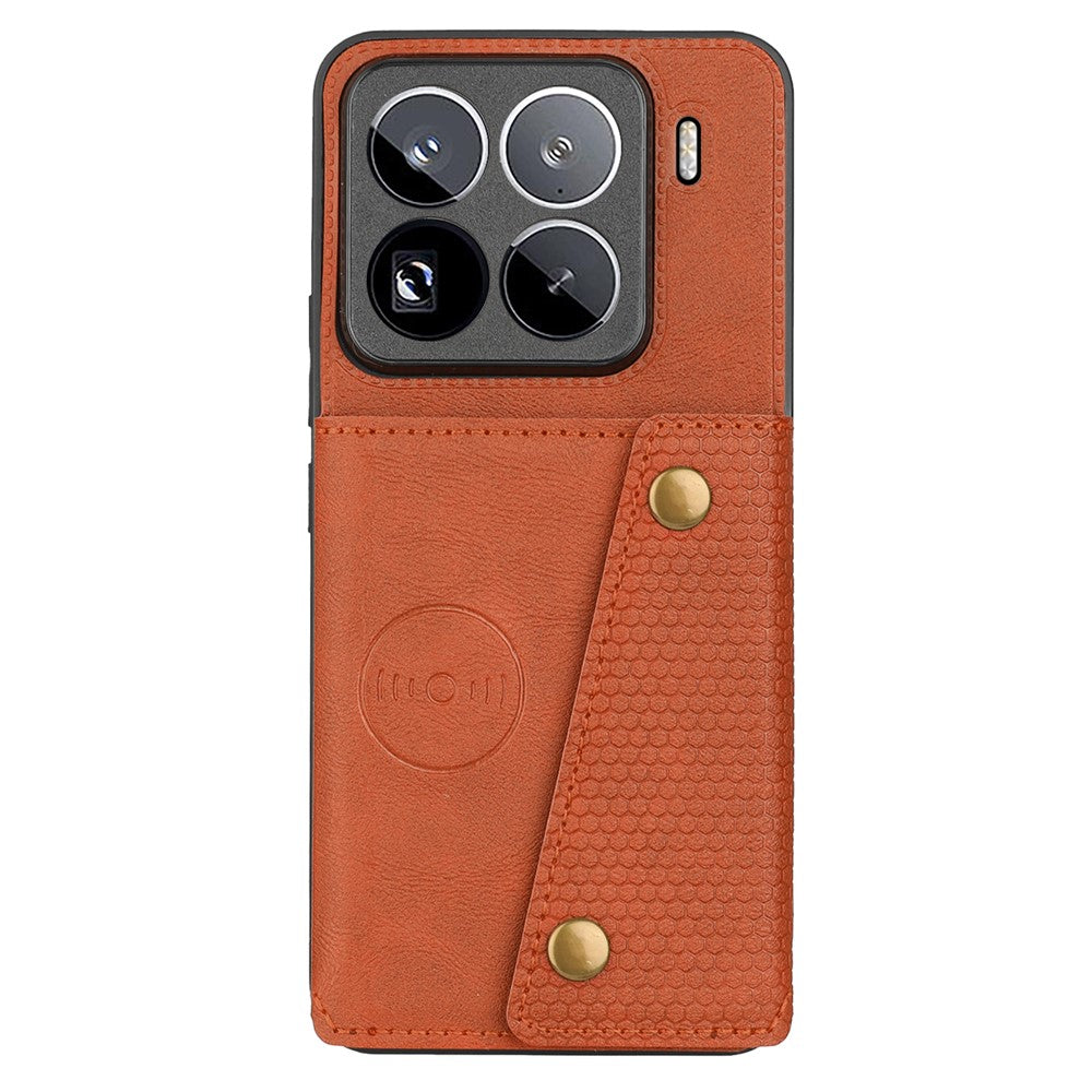 For Xiaomi 15 Pro Case with Card Slots Kickstand Leather + TPU Phone Cover
