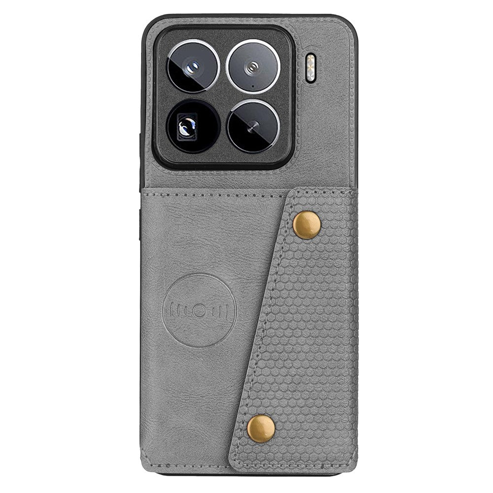 For Xiaomi 15 Pro Case with Card Slots Kickstand Leather + TPU Phone Cover