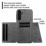 For Samsung Galaxy A56 5G Case with Card Slots Kickstand Leather + TPU Phone Cover
