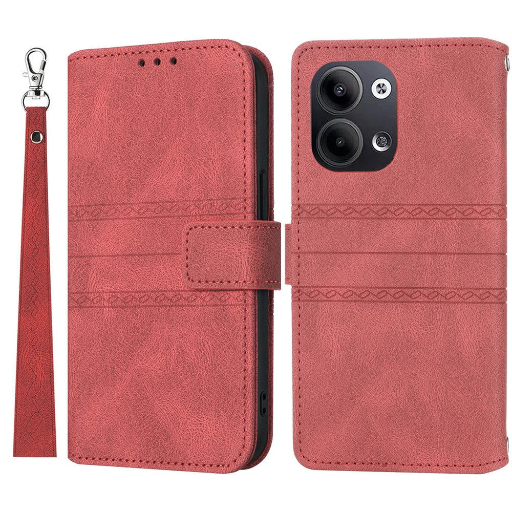 For Oppo Reno13 5G (Global) Case Wallet Skin-Touch Leather Imprinted Phone Cover