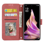 For Oppo Reno13 5G (Global) Case Wallet Skin-Touch Leather Imprinted Phone Cover