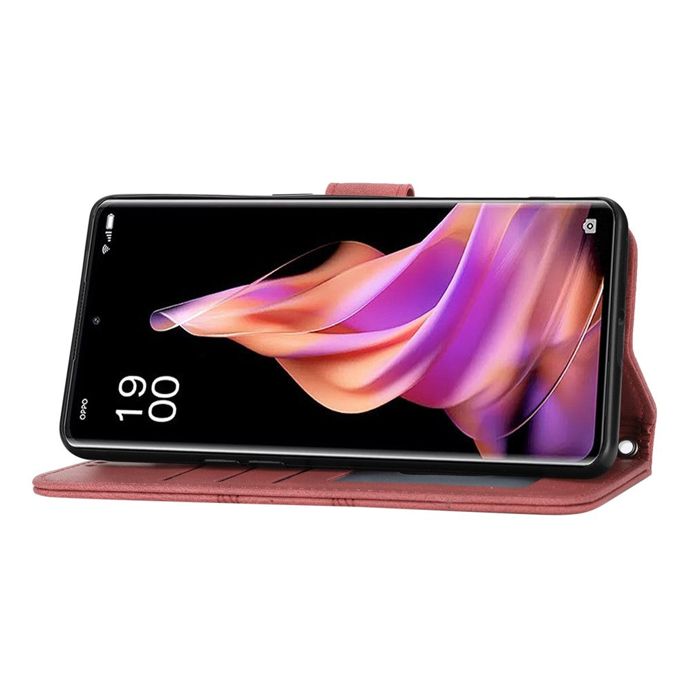 For Oppo Reno13 5G (Global) Case Wallet Skin-Touch Leather Imprinted Phone Cover