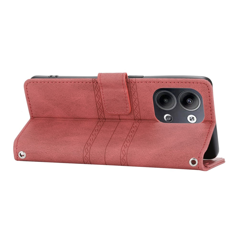 For Oppo Reno13 5G (Global) Case Wallet Skin-Touch Leather Imprinted Phone Cover