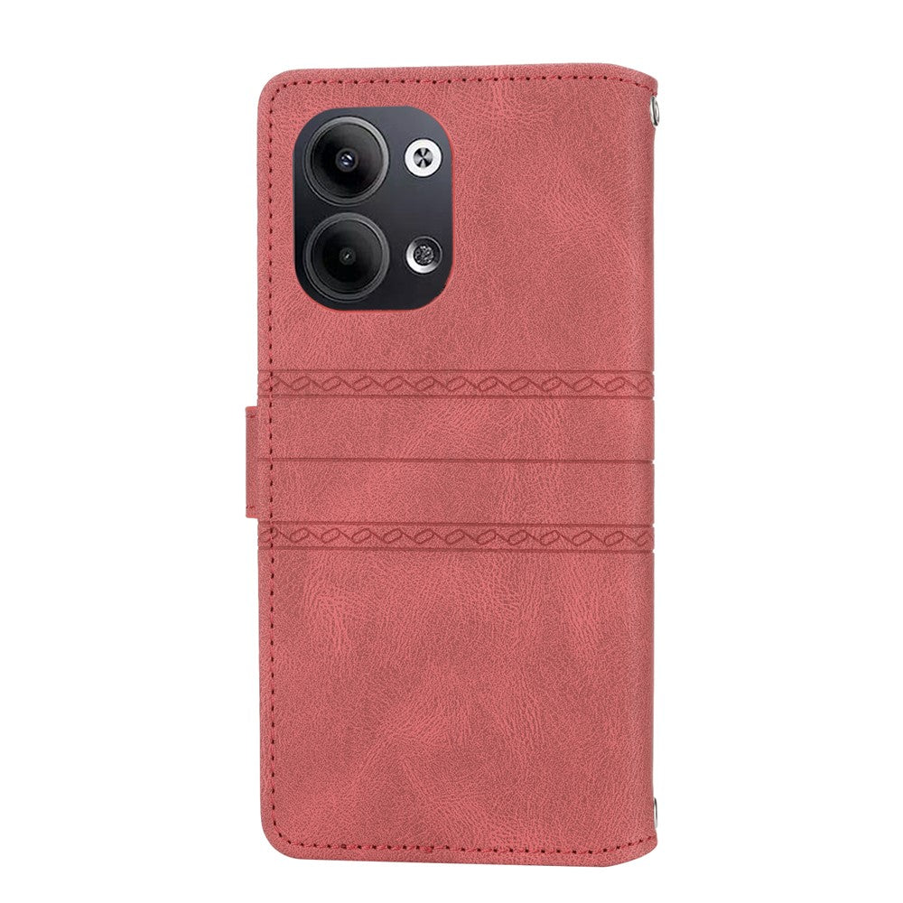 For Oppo Reno13 5G (Global) Case Wallet Skin-Touch Leather Imprinted Phone Cover