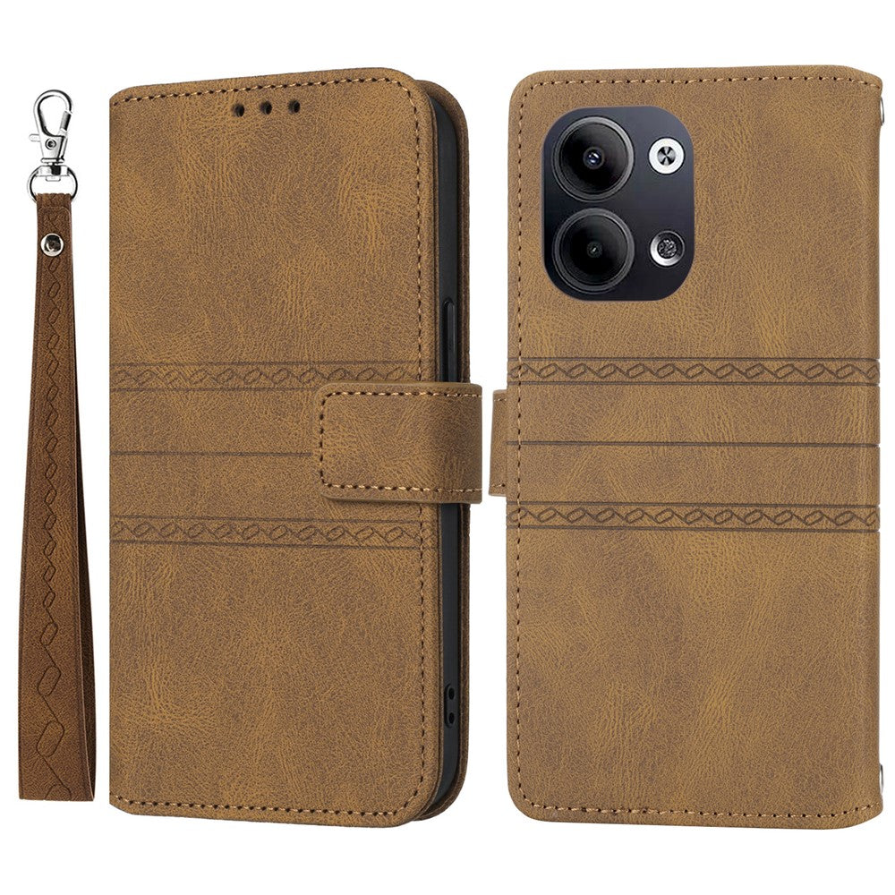 For Oppo Reno13 5G (Global) Case Wallet Skin-Touch Leather Imprinted Phone Cover