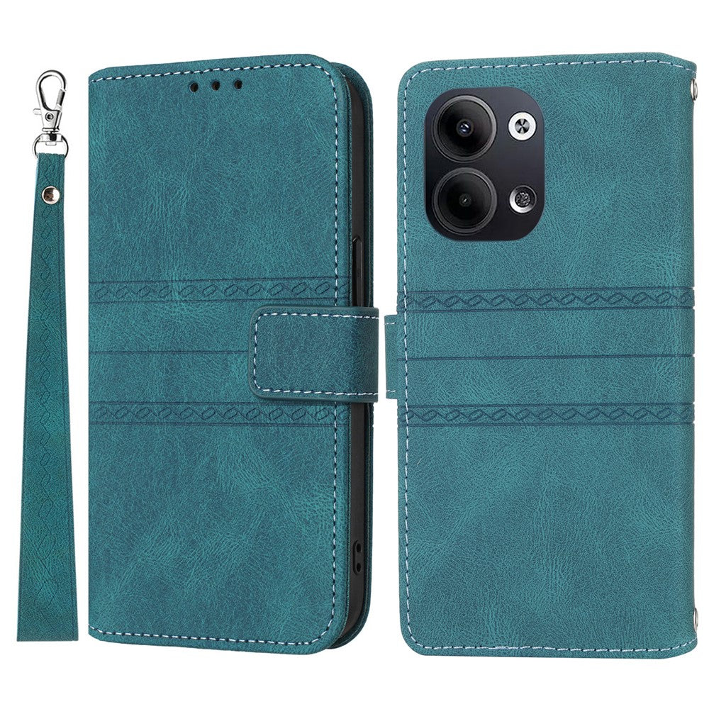 For Oppo Reno13 5G (Global) Case Wallet Skin-Touch Leather Imprinted Phone Cover