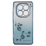 KADEM For Xiaomi Redmi Note 14 Pro 5G / Poco X7 5G Case Ring Kickstand TPU Flowers Phone Cover Gradient Glitter
