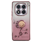 KADEM For Xiaomi Redmi Note 14 Pro 5G / Poco X7 5G Case Ring Kickstand TPU Flowers Phone Cover Gradient Glitter