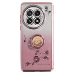KADEM För OnePlus 13 Skal Ring Stativ TPU Blommor mobilskal Gradient Glitter