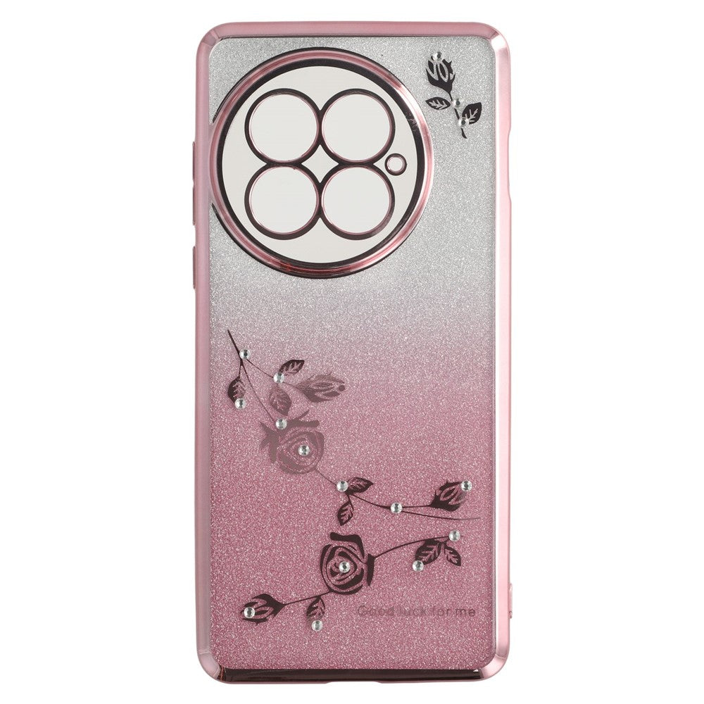 KADEM För OnePlus 13 Skal Ring Stativ TPU Blommor mobilskal Gradient Glitter