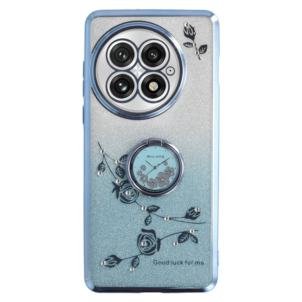 KADEM För OnePlus 13 Skal Ring Stativ TPU Blommor mobilskal Gradient Glitter
