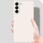 For Samsung Galaxy S22 5G Straight Edge Solid Color Rubberized TPU Case Microfiber Lining Phone Drop-Proof Back Cover