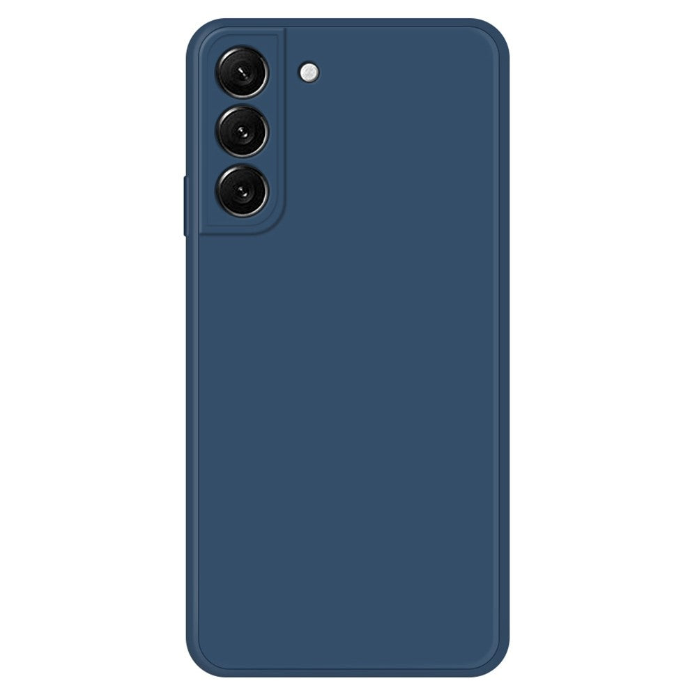 For Samsung Galaxy S22 5G Straight Edge Solid Color Rubberized TPU Case Microfiber Lining Phone Drop-Proof Back Cover