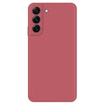 For Samsung Galaxy S22 5G Straight Edge Solid Color Rubberized TPU Case Microfiber Lining Phone Drop-Proof Back Cover