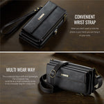 CASEME For Samsung Galaxy S23 FE Case  C39 RFID Blocking Zipper Wallet Stand Leather Cover with Strap