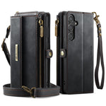 CASEME For Samsung Galaxy S23 FE Case  C39 RFID Blocking Zipper Wallet Stand Leather Cover with Strap