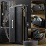 CASEME For Samsung Galaxy S23 FE Case  C39 RFID Blocking Zipper Wallet Stand Leather Cover with Strap