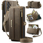 CASEME For Samsung Galaxy S23 FE Case  C39 RFID Blocking Zipper Wallet Stand Leather Cover with Strap