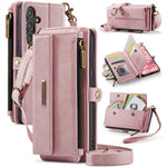 CASEME For Samsung Galaxy S23 FE Case  C39 RFID Blocking Zipper Wallet Stand Leather Cover with Strap