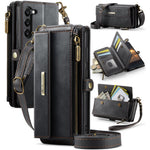 CASEME For Samsung Galaxy S23 Case  C39 RFID Blocking Zipper Wallet Stand Leather Cover with Strap