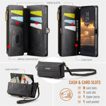CASEME For Samsung Galaxy S23 Case  C39 RFID Blocking Zipper Wallet Stand Leather Cover with Strap