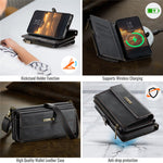 CASEME For Samsung Galaxy S23 Case  C39 RFID Blocking Zipper Wallet Stand Leather Cover with Strap