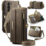 CASEME For Samsung Galaxy S23 Case  C39 RFID Blocking Zipper Wallet Stand Leather Cover with Strap