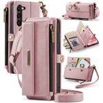 CASEME For Samsung Galaxy S23 Case  C39 RFID Blocking Zipper Wallet Stand Leather Cover with Strap