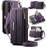 CASEME For Samsung Galaxy S23 Case  C39 RFID Blocking Zipper Wallet Stand Leather Cover with Strap
