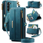 CASEME For Samsung Galaxy S23 Case  C39 RFID Blocking Zipper Wallet Stand Leather Cover with Strap