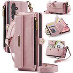 CASEME For Samsung Galaxy S24 FE Case  C39 RFID Blocking Zipper Wallet Stand Leather Cover with Strap