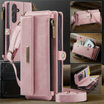 CASEME For Samsung Galaxy S24 FE Case  C39 RFID Blocking Zipper Wallet Stand Leather Cover with Strap