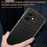 AZNS For Honor X60i 5G Case Electroplating Carbon Fiber Texture PU+TPU Phone Cover