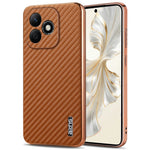 AZNS For Honor X60i 5G Case Electroplating Carbon Fiber Texture PU+TPU Phone Cover