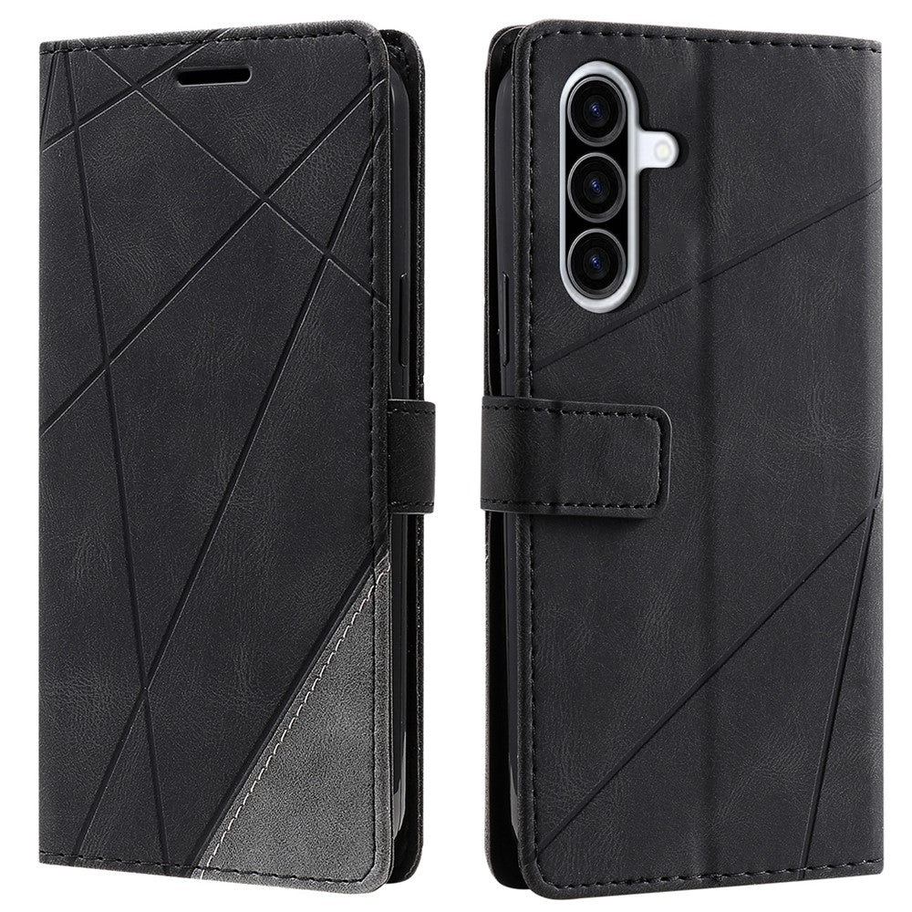 For Samsung Galaxy A26 5G Case Imprinted Lines PU Leather Splicing Wallet Phone Cover