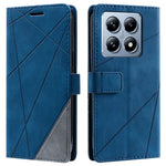 For Xiaomi 14T Case Imprinted Lines PU Leather Splicing Wallet Phone Cover