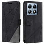 For Xiaomi 14T Case Imprinted Lines PU Leather Splicing Wallet Phone Cover
