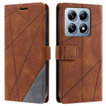 For Xiaomi 14T Case Imprinted Lines PU Leather Splicing Wallet Phone Cover