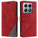 For Xiaomi 14T Pro Case Imprinted Lines PU Leather Splicing Wallet Phone Cover