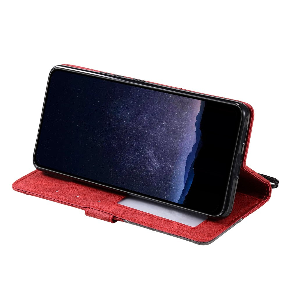 For Xiaomi 14T Pro Case Imprinted Lines PU Leather Splicing Wallet Phone Cover