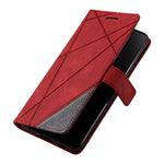 For Xiaomi 14T Pro Case Imprinted Lines PU Leather Splicing Wallet Phone Cover