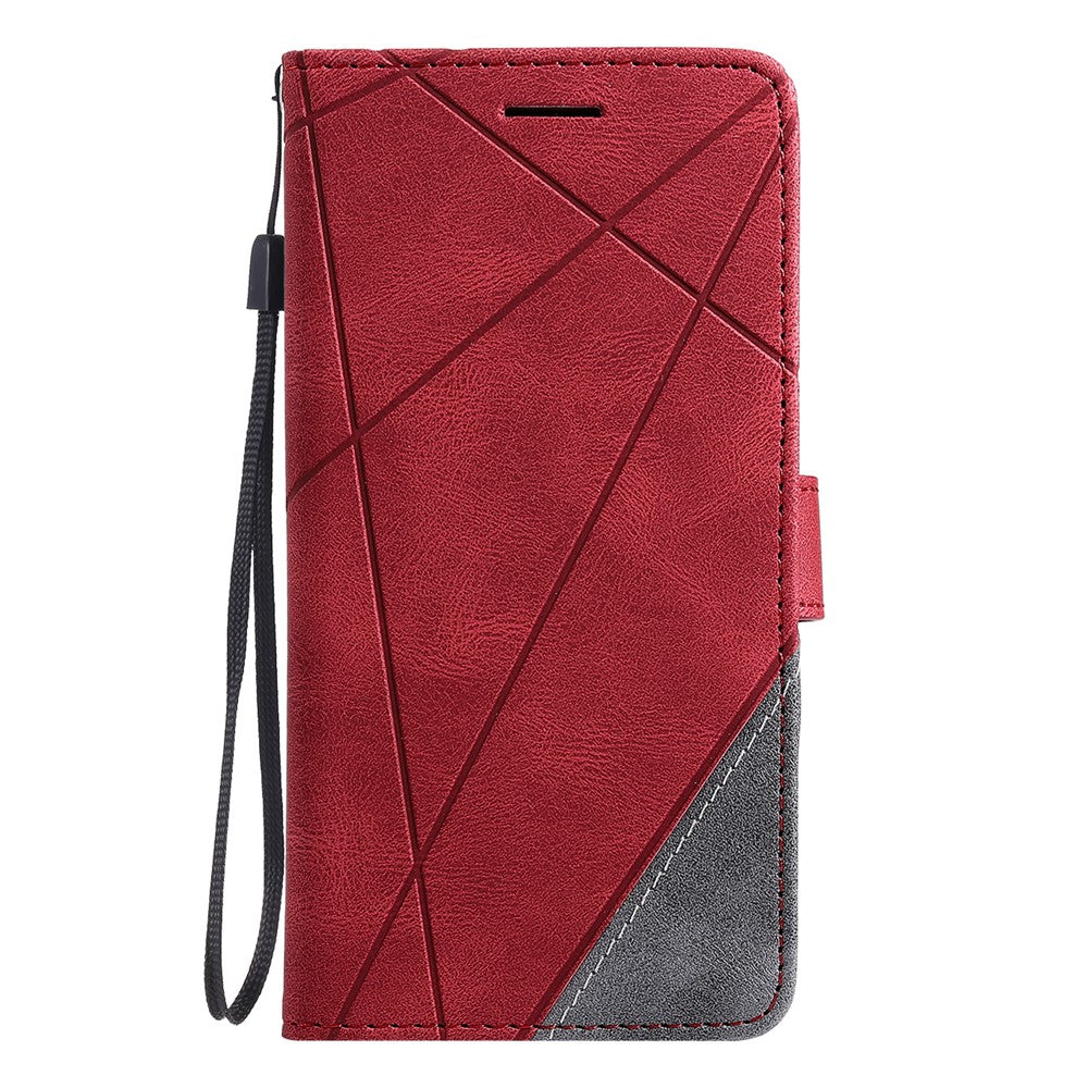 For Xiaomi 14T Pro Case Imprinted Lines PU Leather Splicing Wallet Phone Cover